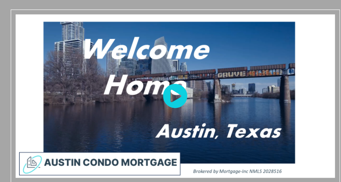 Images saying "Welcome home to Austin, Texas" with a picture of Austin, Texas in the background.